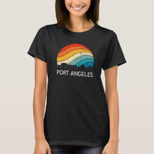 Retro Washington Port Angeles Skyline Vintage Urba T-Shirt