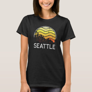 Retro Washington Seattle Visitors Skyline Vintage  T-Shirt