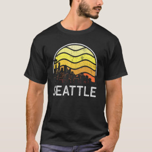 Retro Washington Seattle Visitors Skyline Vintage  T-Shirt