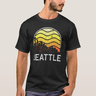 Retro Washington Seattle Visitors Skyline Vintage T-Shirt