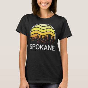 Retro Washington Spokane Visitors Skyline Vintage  T-Shirt