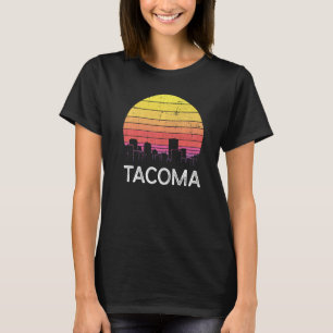 Retro Washington Tacoma Skyline Vintage Urban Buil T-Shirt