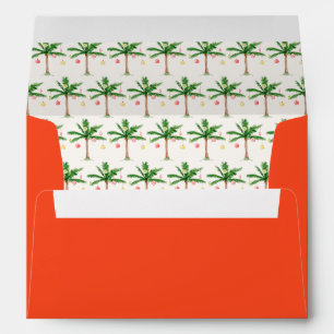 Retro Watercolor Christmas in July Palms Envelope