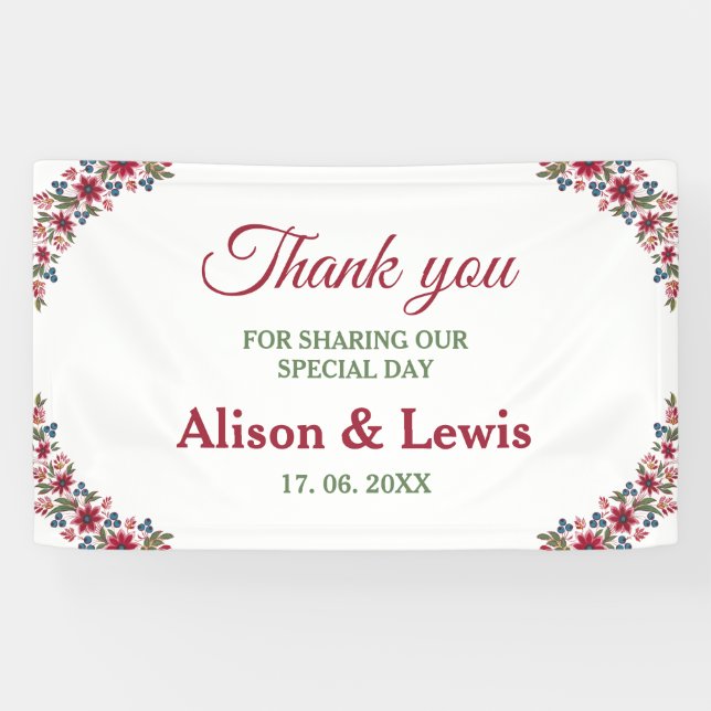 Retro Watercolour Florals Banner (Horizontal)