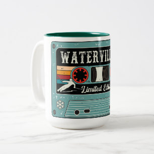 Retro Waterville Valley Ski  Sticker Two-Tone Coffee Mug
