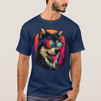 Retro Wave Alaska Malmute Dog Shirt TShirt
