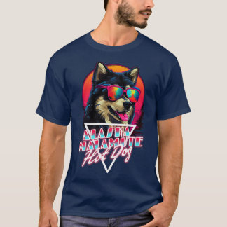 Rétro Wave Alaska Malmute Hot Dog Shirt TShirt