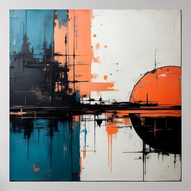 Retro Wave Design 02 Poster Carré (Devant)