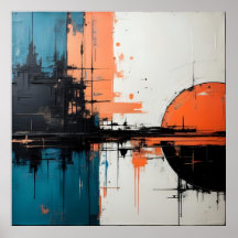 Retro Wave Design 02 Square Poster 