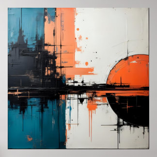 Retro Wave Design 02 Square Poster 