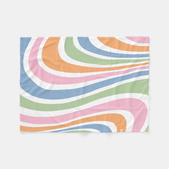 Retro Wave Design Fleece Blanket (Front (Horizontal))