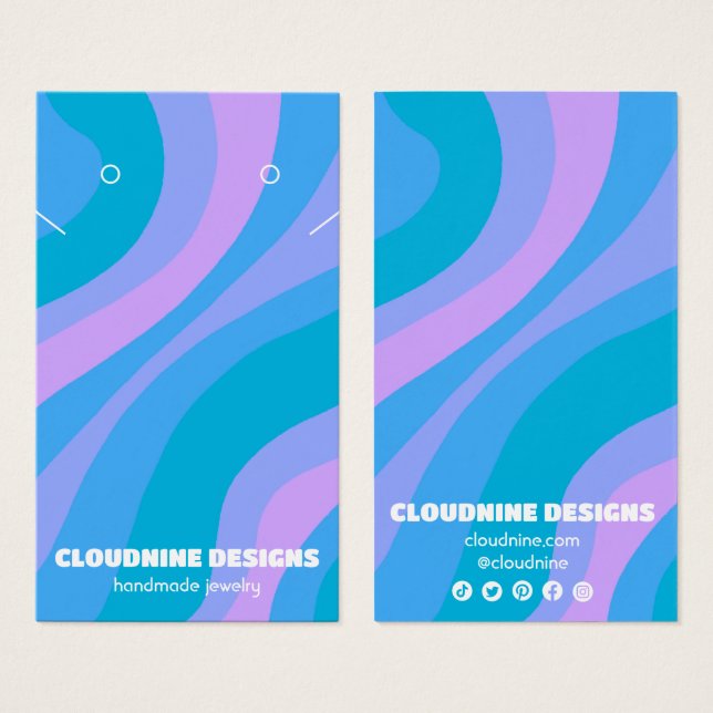 Retro Wave Earring Necklace Jewellery Display Card (Front & Back)