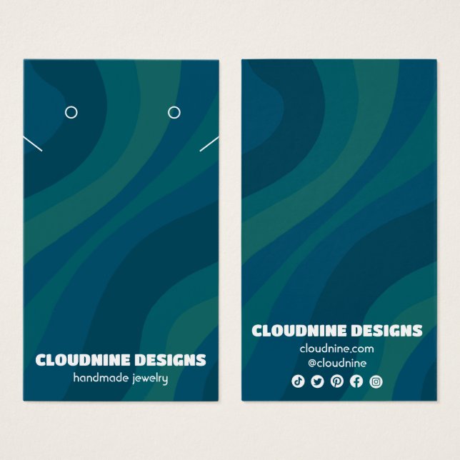 Retro Wave Earring Necklace Jewellery Display Card (Front & Back)