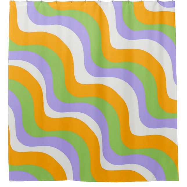 Retro Wave Groovy Curl Layer Abstract Y2k Pattern (Front)