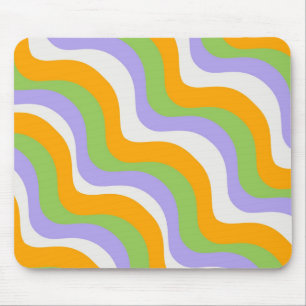 Retro Wave Groovy Curl Layer Abstract Y2k Pattern Mouse Pad