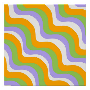 Retro Wave Groovy Curl Layer Abstract Y2k Pattern Poster