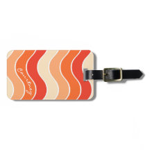 Retro Wave Groovy Rust Orange Cream Personalized