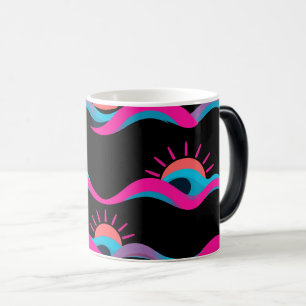 Retro Wave Mug Design – 80s Geometric Sun & Wave