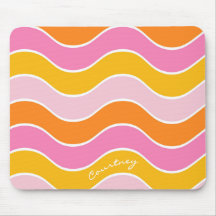 Retro Wave Stripe Pink Orange Yellow Personalized