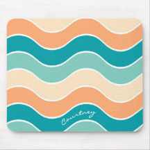 Retro Wave Stripe Teal Orange Cream Personalized