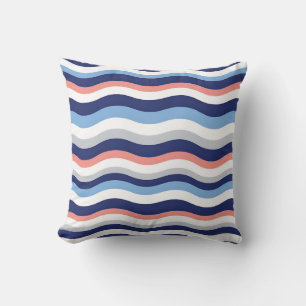 Retro Wave Stripes Pattern Throw Pillow