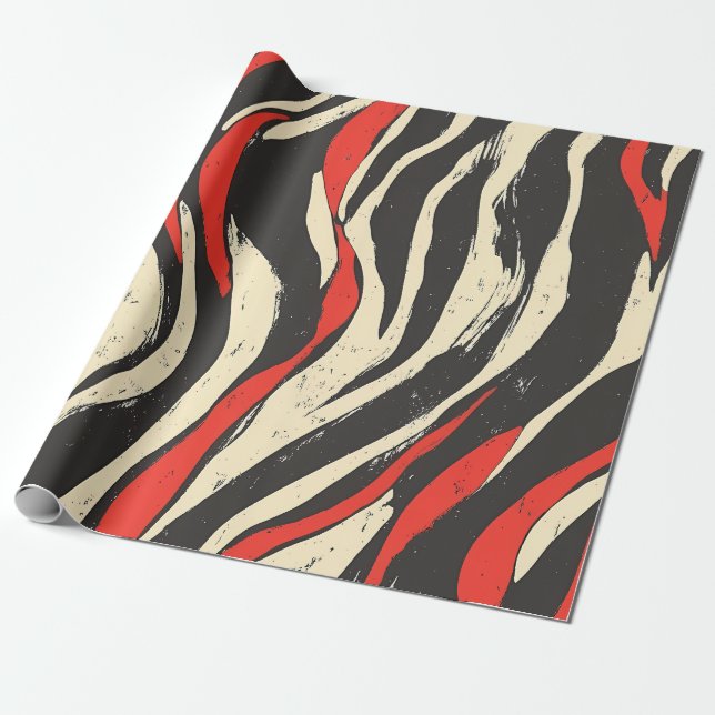 Retro Wave Stripes Wrapping Paper (Unrolled)