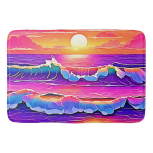 Retro Wave Sunset Serenity Bath Mat