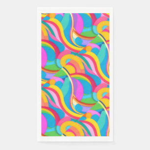 Retro waves Abstract colourful doodle  Napkin