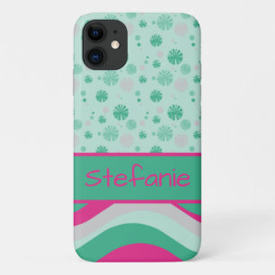 Retro Waves and Flowers II iPhone 11 Case