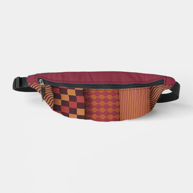 Retro Waves and Geometric Midcentury Pattern Fanny Pack (Front)