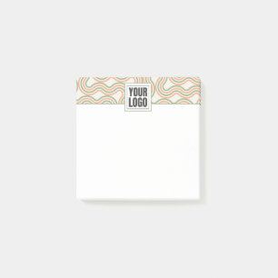 Retro Wavy Abstract Pattern Business Post-it Notes