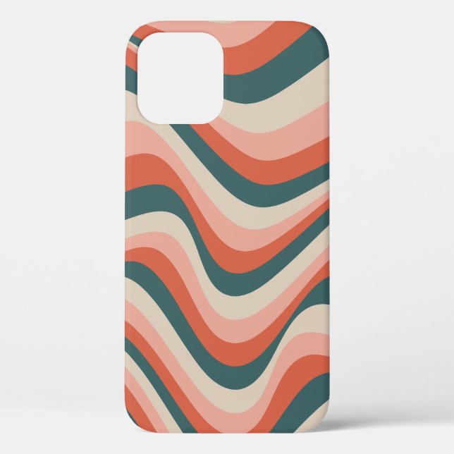 Retro Wavy Colourful Stripe Pattern Case-Mate iPhone Case (Back)