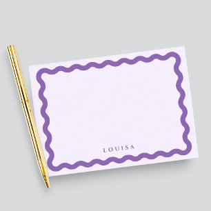 Retro Wavy Frame Purple & Lilac Personalized Card