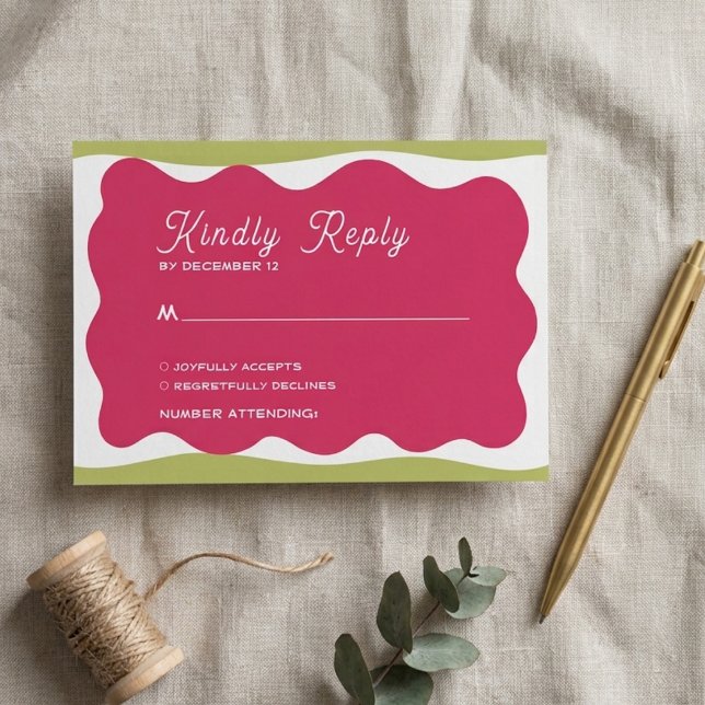 Retro Wavy Frame Whimsical Funky Simple Classic Enclosure Card (Creator Uploaded)