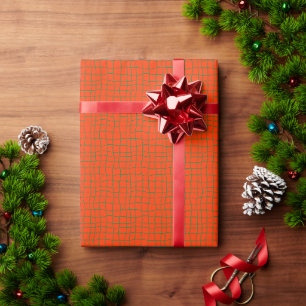 Retro Wavy Grid Wrapping Paper