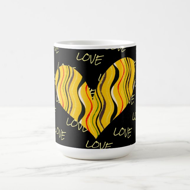 Retro Wavy Heart Love Mug Cup (Center)