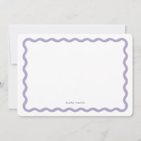 Retro Wavy Lavender Modern Personalized Stationery