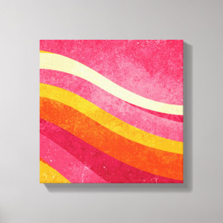 Retro Wavy Lines – Vintage Colour Background Canvas Print