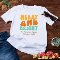 Retro Wavy Merry and Bright Men's Christmas 