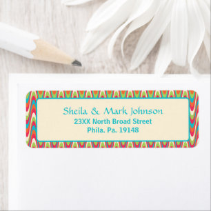 Retro Wavy Pattern Family Address Design