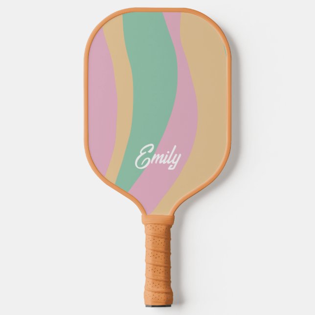 Retro Wavy Pattern Pickleball Paddle (Front)