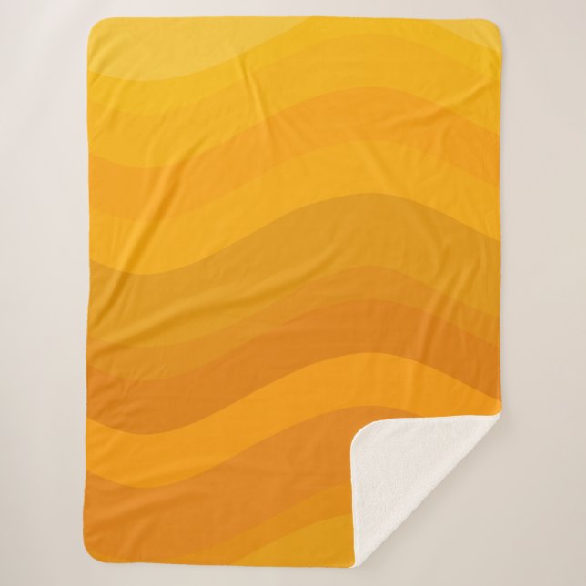 Retro Wavy Pattern Warm Earthy Tones Aesthetic Sherpa Blanket (Front)