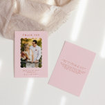 Retro Wavy Photo Blush Wedding Thank You Card<br><div class="desc">A trendy wedding thank you photo card with your favourite wedding photo in a wavy scallop shape on a blush pink background and terracotta text. Add a personal message to the reverse.</div>