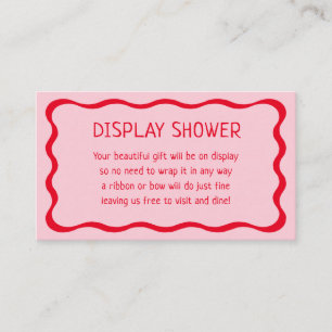 Retro Wavy Pink and Red Display Shower Insert