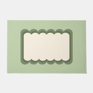 Retro Wavy Shape Pastel Green Doormat