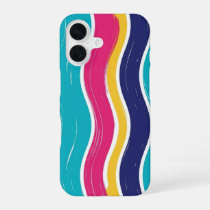 Retro Wavy Stripe Seamless Pattern iPhone 16 Case
