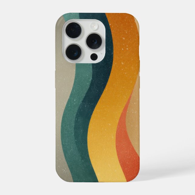 Retro Wavy Stripes Abstract Pattern iPhone Case (Back)
