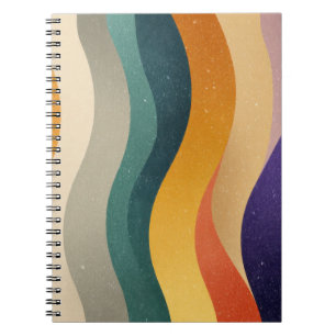 Retro Wavy Stripes Abstract Pattern Notebook
