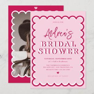 Retro Wavy    Whimsical Bridal Shower Invitation