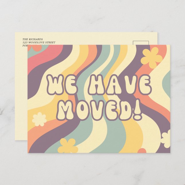 Retro We Have Moved New Home Moving Announcement Postcard (Front/Back)